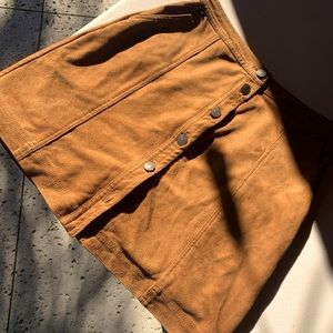 Brown/Orange Corduroy Button Skirt from Abercrombie&Fitch